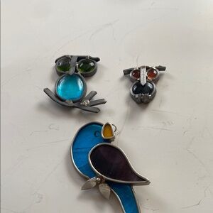 Stained Glass Bird Ornament - Blue and Purple